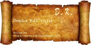 Depta Károly névjegykártya